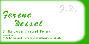 ferenc weisel business card